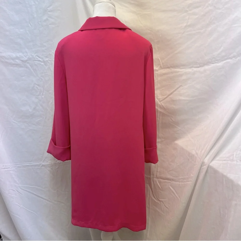 Joseph Ribkoff hot pink, lightweight, extra long blazer. - Picture 8 of 11